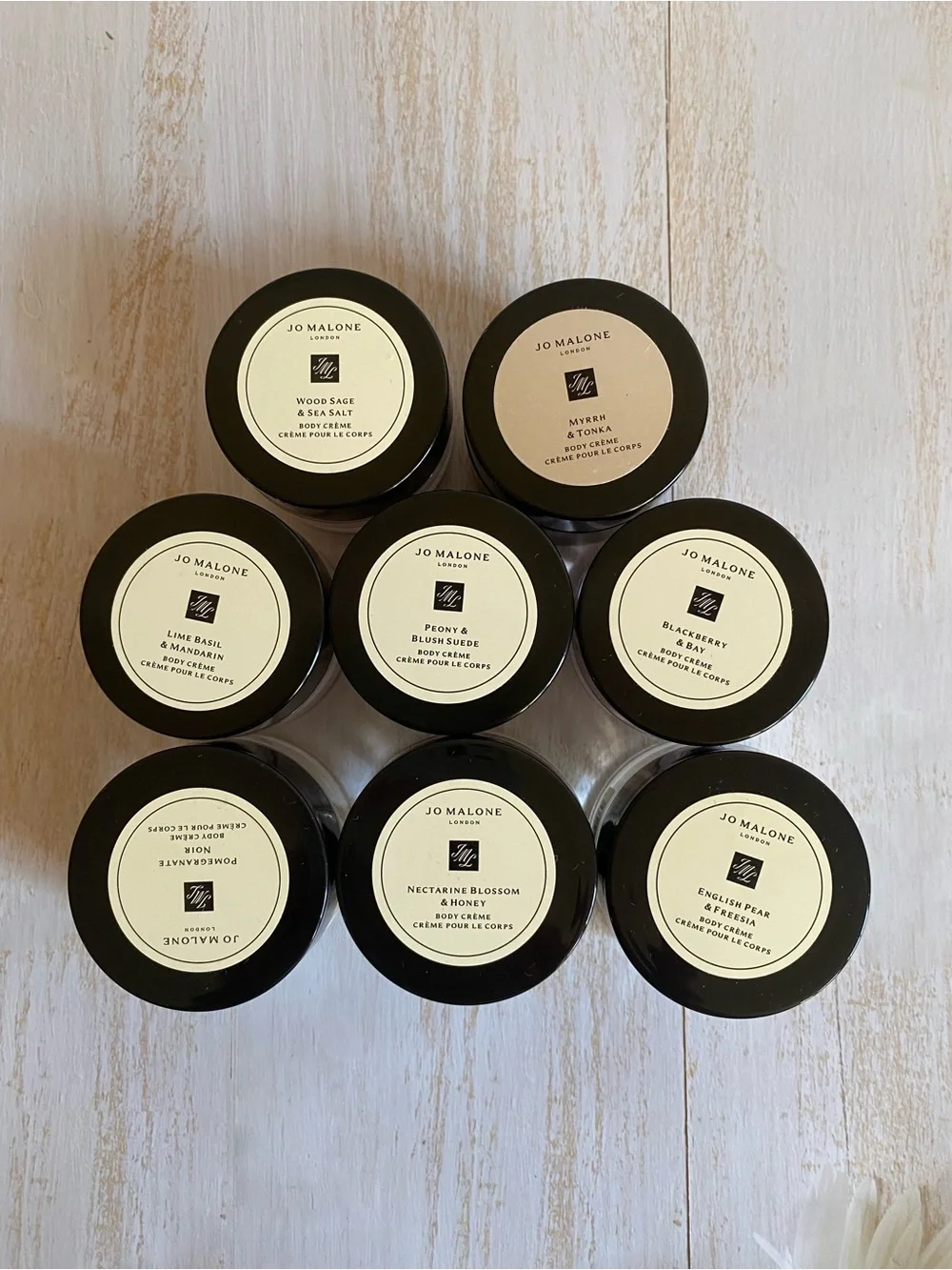 8x Jo Malone Body Creme Cream Travel Size, 0.5oz/15ml Each, 8 Different Scents